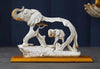 Rusty White Feng Shui Elephant and Baby
